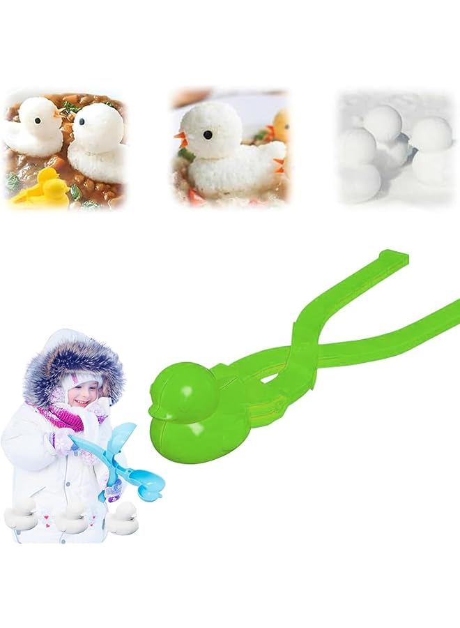 KASTWAVE Snowball Maker Toys Game Clip Spherical Duck Snowman Heart Snowball Maker Snow Ball Clip Sand Mold Tool Beach Sand Toy Fun Winter For Outdoor Snow Toy Fight For Snow Fight (Green) - Image 1