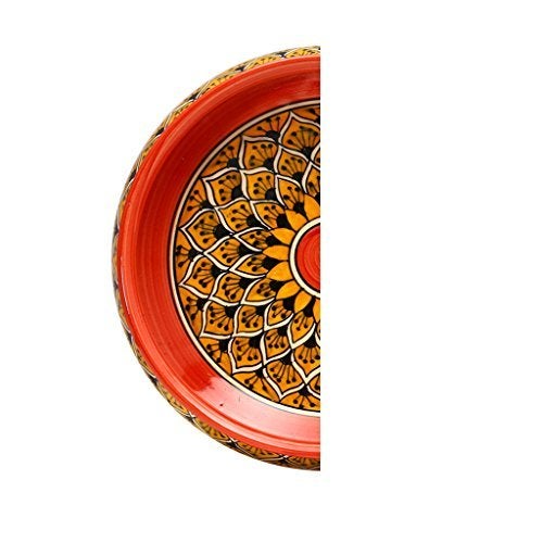 Caffeine Ceramic Handmade Orange Morocco Decorative Bowl 8 inch (Set of 2) - Image 3