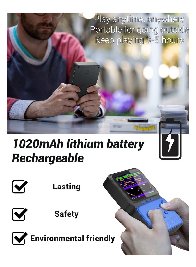 Handheld Game Console, Portable Retro Mini Game Console with 800+ Classic Games 3.5 Inch HD LCD Screen u0026 Rechargeable Battery u0026 TV Connection (Blue) - Image 3