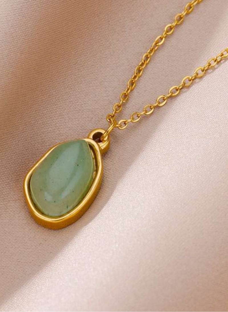 إيكوال سلسال نسائي أنيق من الاستانلس ستيل مطلي باللون الذهبي - Image 2