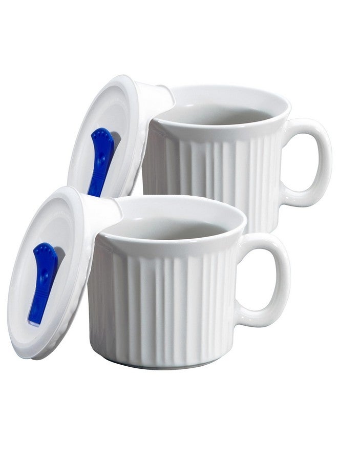 كورنينج وير كوبان سيراميك للطعام من CorningWare، سعة 20 أونصة، بأغطية تهوية خالية من مادة BPA، لون أبيض فرنسي - Image 1