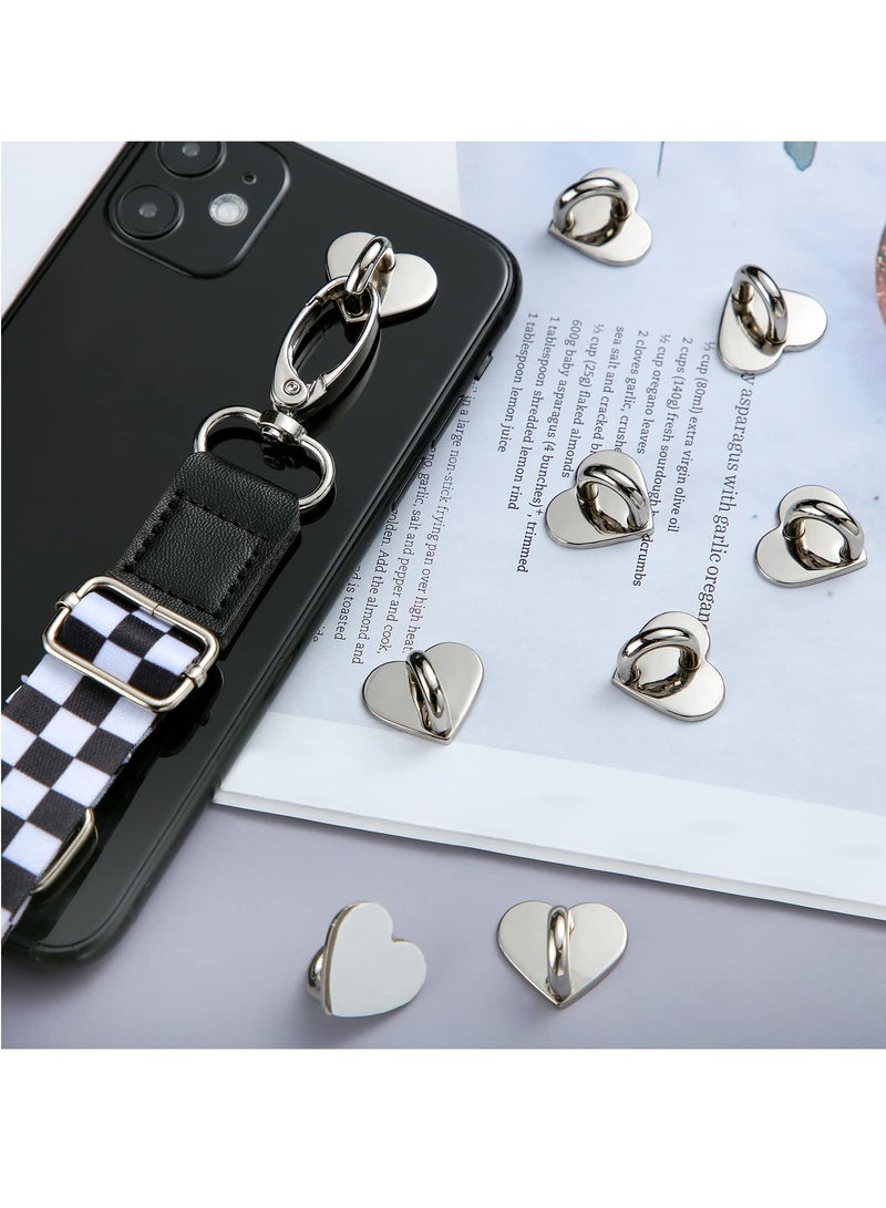 SYOSI Phone Ring Holder Grip, 10pcs Cell Phone Finger Ring Cell Phone Charm Hook Adhesive Metal Phone Finger Grip Loop Stand, Heart Grip Holder for Cell Phone Tablet DIY Hanging - Image 3