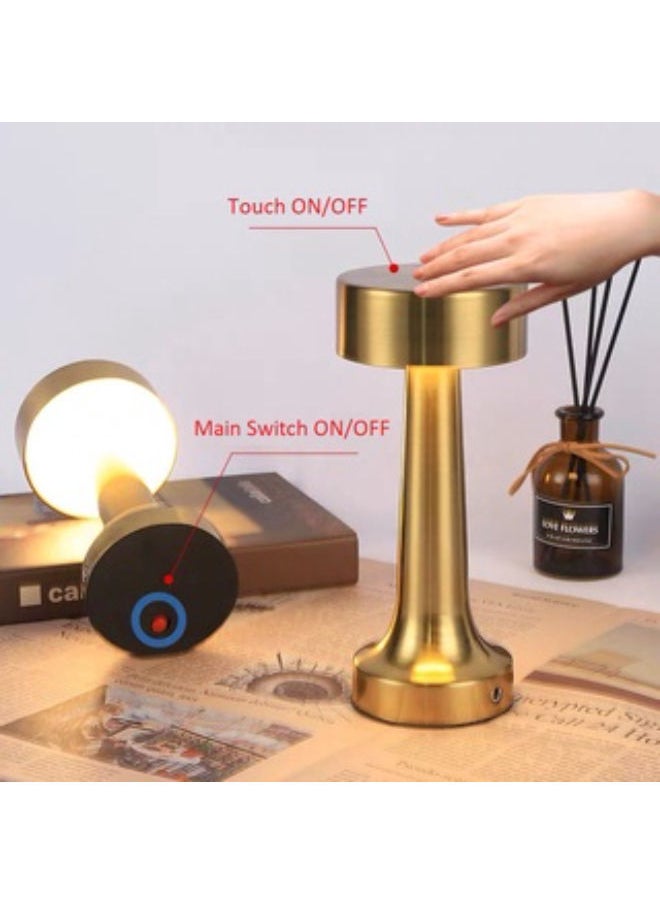SHOPI Rechargeable Cordless Table Lamp Dimmable Table Light Table Lamp Room Lamp Wedding Gift Bar Desk Light-gold  - Image 2