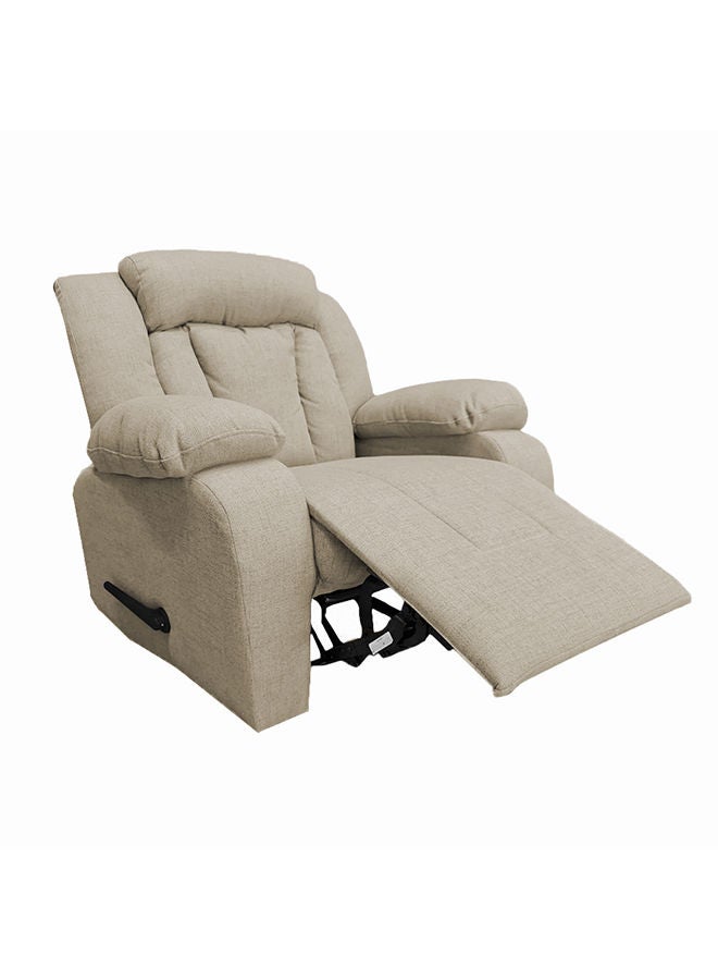 REGAL IN HOUSE Linen Upholstered Rocking Recliner Chair With Bed Mode - Linen Beige - 90x100x80cm  - Image 2