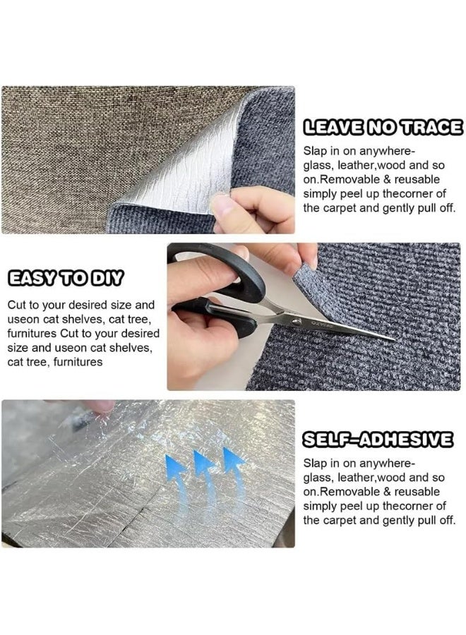 موثوقية التنبؤ سجادة خدش القطط، بقايا سجاد ذاتية اللصق مقاس 40×200 سم، واقي أثاث من خدش القطط، واقي سجاد من خدش القطط، خدش تسلق القطط بنفسك (رمادي فاتح) - Image 5
