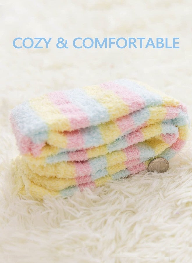 جوارب طويلة مخططة من الصوف المرجاني - جوارب ناعمة ودافئة تصل إلى أعلى الفخذ - عبوة من زوجين - Image 4