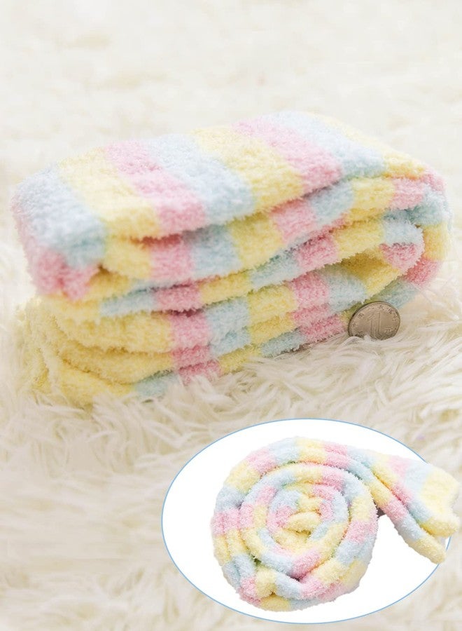 جوارب طويلة مخططة من الصوف المرجاني - جوارب ناعمة ودافئة تصل إلى أعلى الفخذ - عبوة من زوجين - Image 5