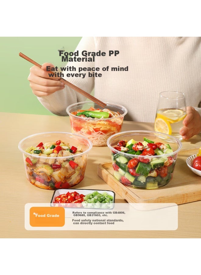 Maryya Meili Ya Disposable Bowls With Lids, Food-grade Lunch Boxes 950ml*30, Microwave-safe Takeout Containers For Picnics And Food Packaging - Image 3