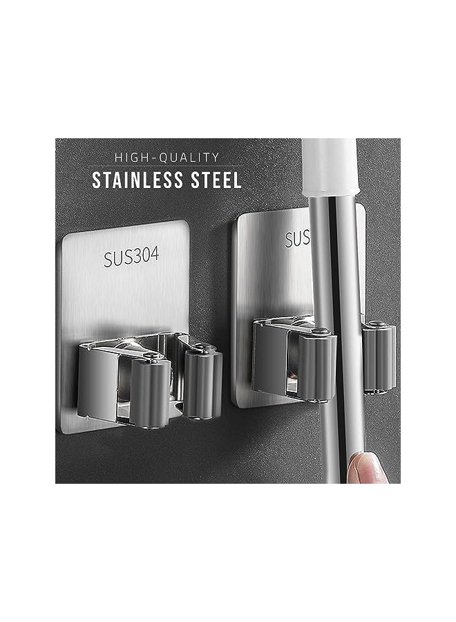 erorex Adhesive Stainless Steel Mob and Broom Holder - Image 2