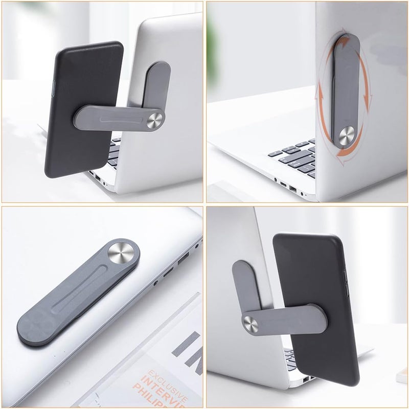 Levemolo Portable Foldable Laptop and Phone Holder Stand, Expandable Computer Monitor Bracket, Dark Gray, Compatible with Laptops and Smartphones for Home and Office Use - Image 2
