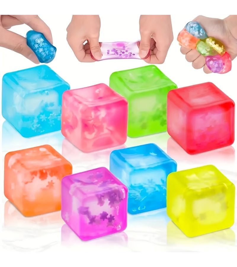 17pcs Mixed Assorted Stress Cubes Bulk Slow Rising Ice Cubes Sensory Squeeze Cubes Party Favors Gift for Her Him Classroom Prizes Birthday Party Favors Goodie Bag Fillers Random Colors - Image 4