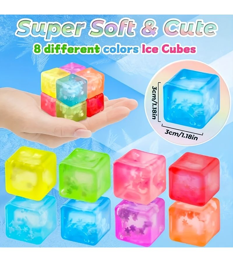 17pcs Mixed Assorted Stress Cubes Bulk Slow Rising Ice Cubes Sensory Squeeze Cubes Party Favors Gift for Her Him Classroom Prizes Birthday Party Favors Goodie Bag Fillers Random Colors - Image 3