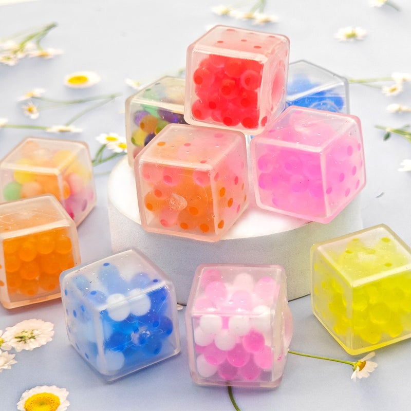 17pcs Mixed Assorted Stress Cubes Bulk Slow Rising Ice Cubes Sensory Squeeze Cubes Party Favors Gift for Her Him Classroom Prizes Birthday Party Favors Goodie Bag Fillers Random Colors - Image 5