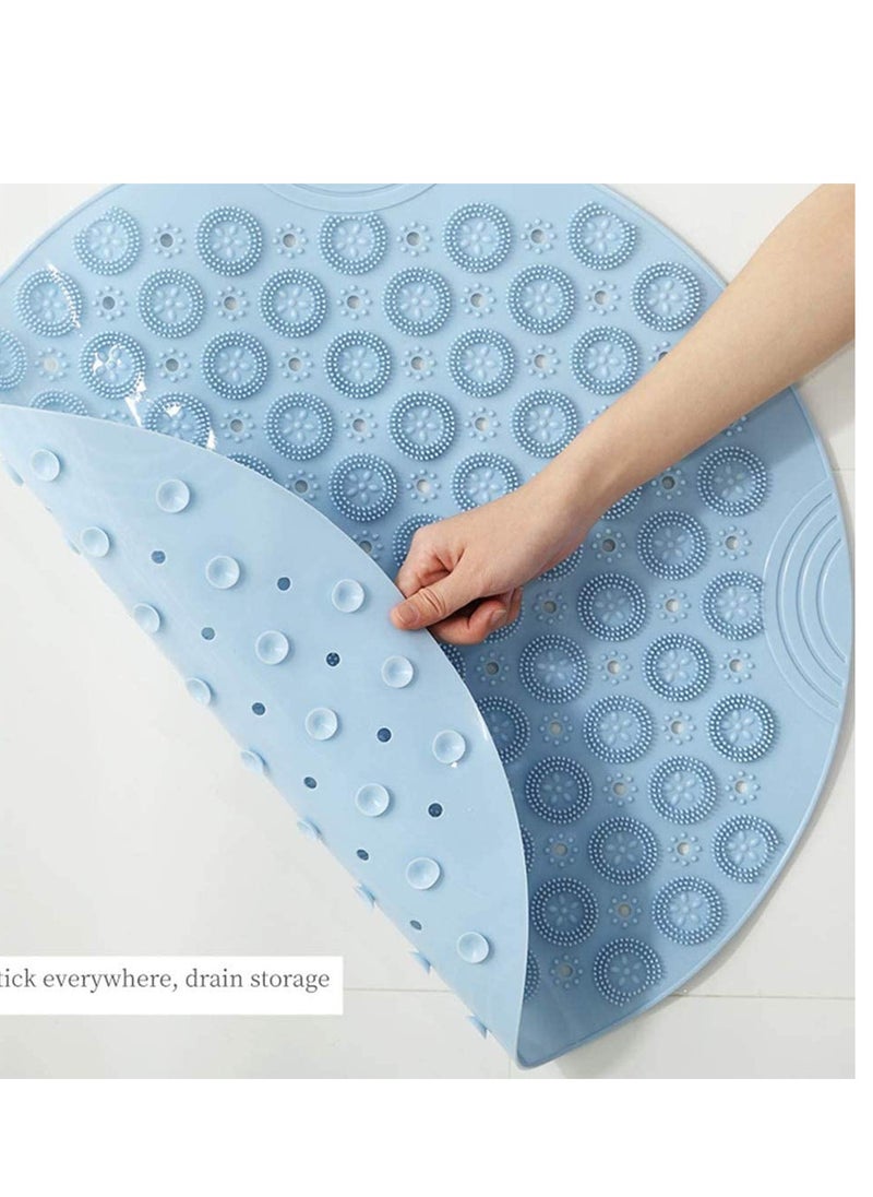 SYOSI - Shower Mats Non Slip Anti Mould Machine Washable Bathtub Mat with Suction Cup Safety Bath Mat, Antibacterial Rubber Kids Shower Mat with Drain Holes - Image 1