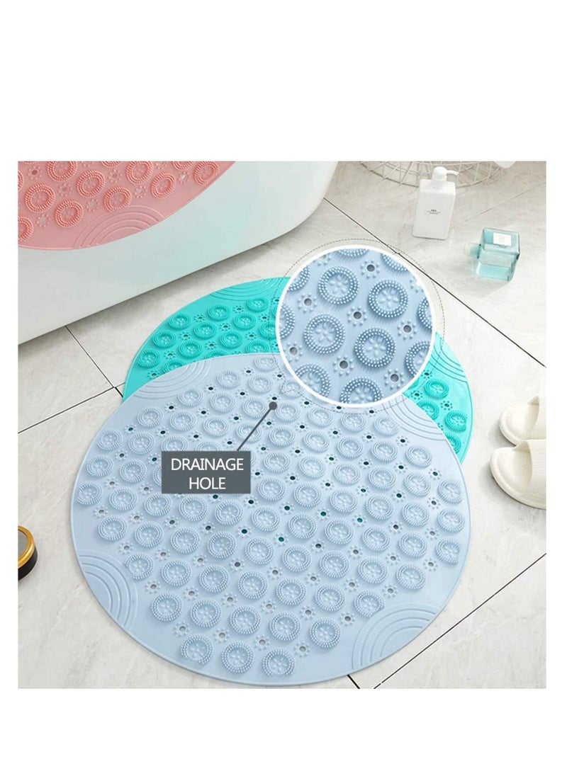 SYOSI - Shower Mats Non Slip Anti Mould Machine Washable Bathtub Mat with Suction Cup Safety Bath Mat, Antibacterial Rubber Kids Shower Mat with Drain Holes - Image 1