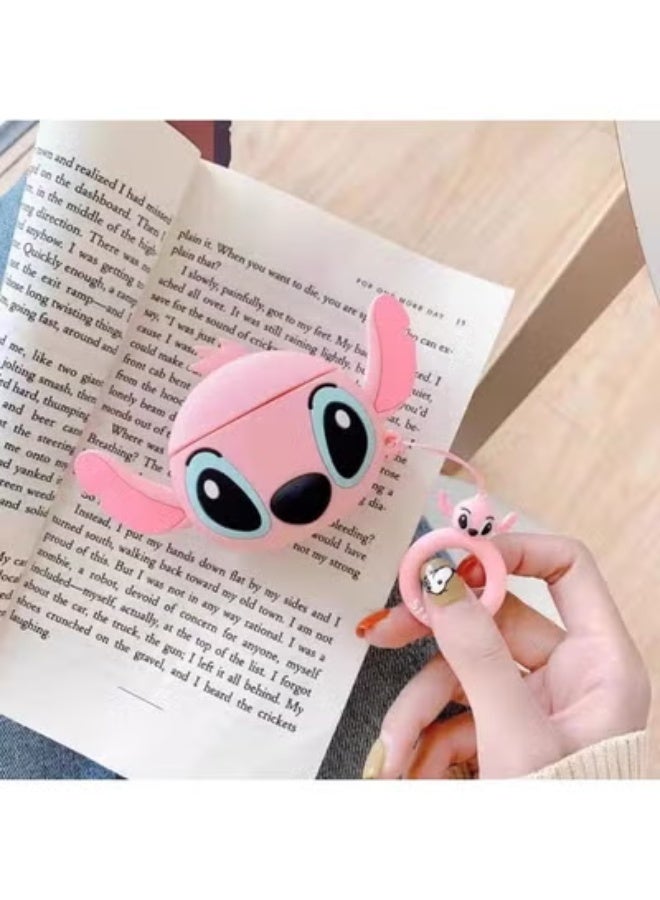 فكرة غطاء سيليكون ناعم ولطيف من Fekra متوافق مع Apple AirPods من الجيل الرابع (2024) — غطاء يوفر حماية كاملة بزاوية 360 درجة ومقاوم للغبار والصدمات ومزود بخطاف (الغطاء فقط) (لون وردي مخيط) - Image 4