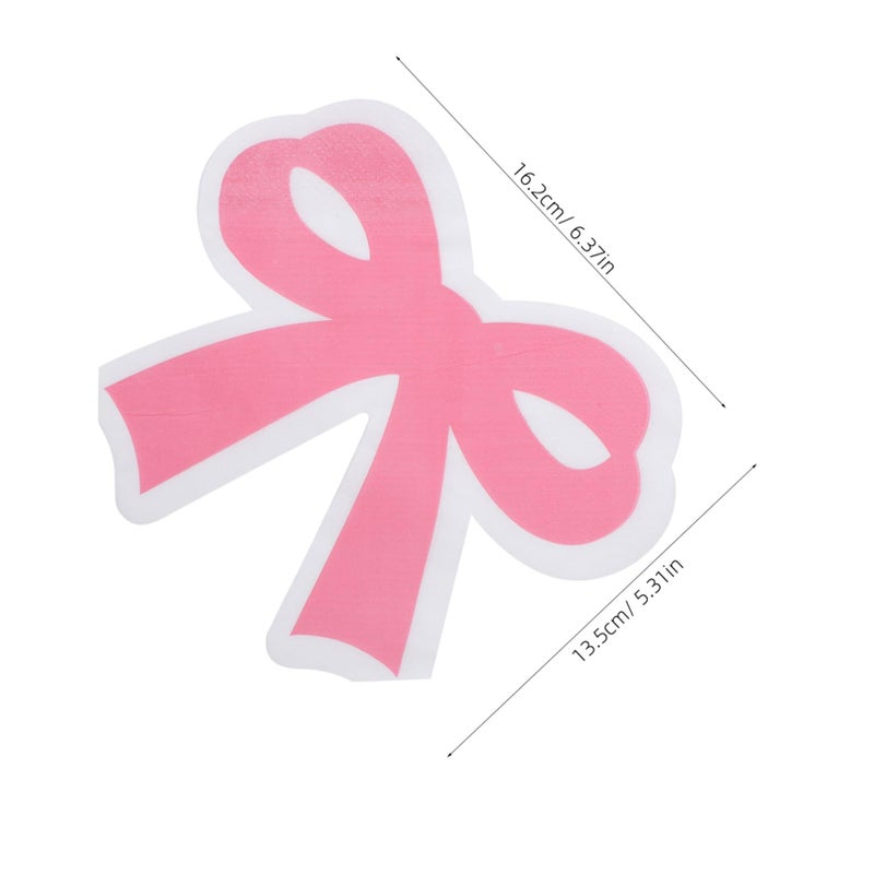 Pink Bow Paper Napkins 40 Count Disposable High Absorbency For Birthday Tea Parties - Image 3