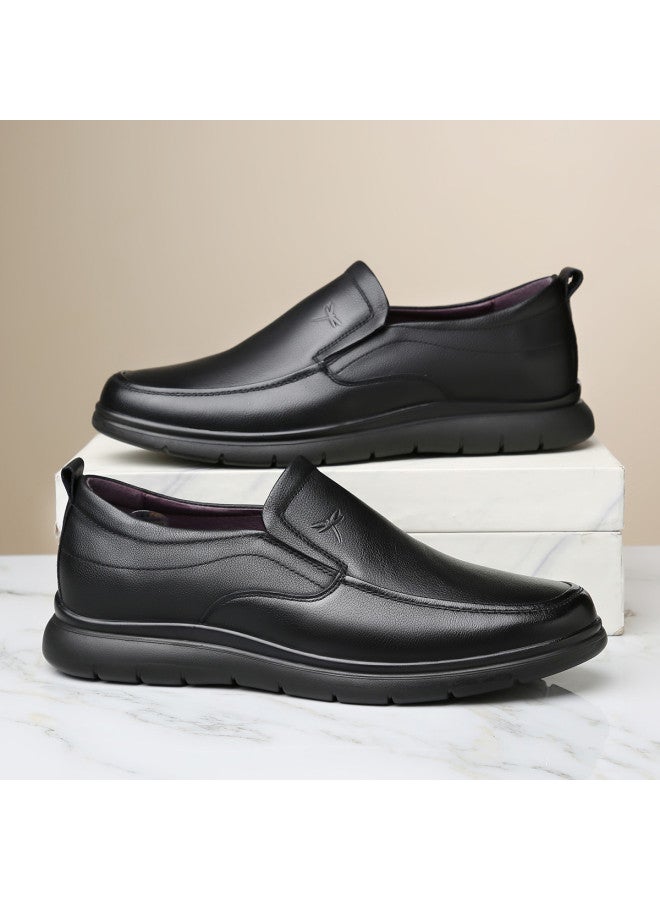 RED DRAGONFLY 【leap Month Shoes】 أحذية رجالية شتوية وخريفية مبطنّة بالفرو، أحذية جلدية عادية، ماركة رجالية، أحذية انزلاق، جلد طبيعي، لوفير للأعمال، أحذية كسولة - Image 4