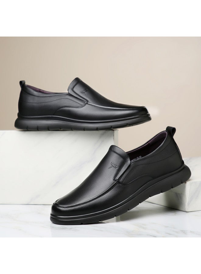 RED DRAGONFLY 【leap Month Shoes】 أحذية رجالية شتوية وخريفية مبطنّة بالفرو، أحذية جلدية عادية، ماركة رجالية، أحذية انزلاق، جلد طبيعي، لوفير للأعمال، أحذية كسولة - Image 5