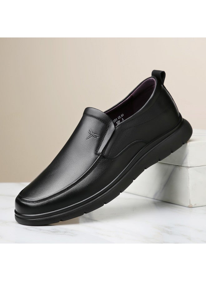 RED DRAGONFLY 【leap Month Shoes】 أحذية رجالية شتوية وخريفية مبطنّة بالفرو، أحذية جلدية عادية، ماركة رجالية، أحذية انزلاق، جلد طبيعي، لوفير للأعمال، أحذية كسولة - Image 2