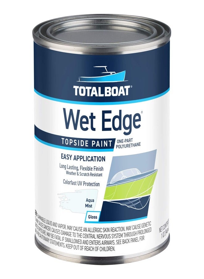 TotalBoat طلاء TotalBoat Wet Edge Topside Marine Paint الممتاز من البولي يوريثان للقوارب، والمركبات الترفيهية، والزخارف الخارجية، والألياف الزجاجية، والمعادن، والخشب (أكوا ميست، ربع جالون) - Image 1