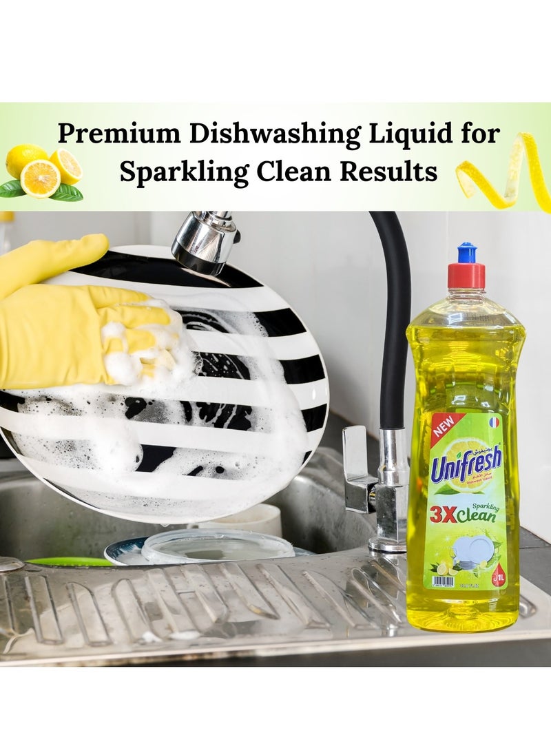 Unifresh Dishwashing Liquid Lemon 1L SW3 – Powerful Grease Cutter, Fresh Lemon Scent, for Sparkling Clean Dishes  - Image 2