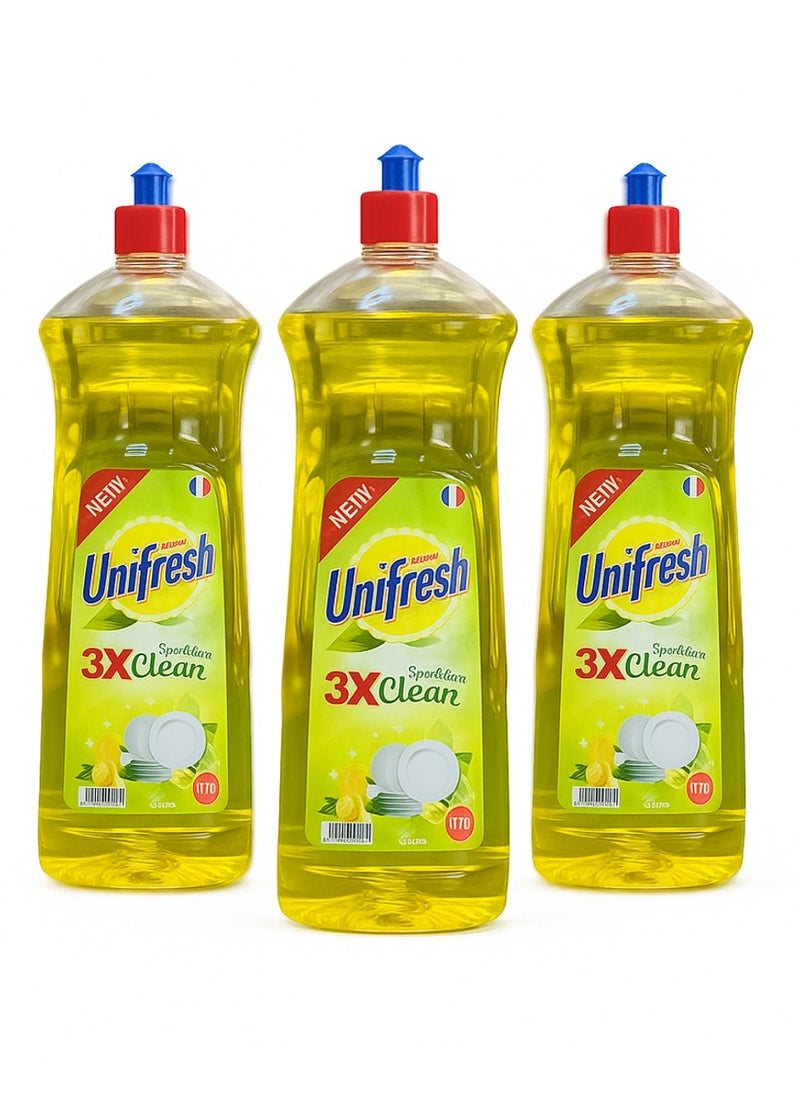 Unifresh Dishwashing Liquid Lemon 1L SW3 – Powerful Grease Cutter, Fresh Lemon Scent, for Sparkling Clean Dishes  - Image 1