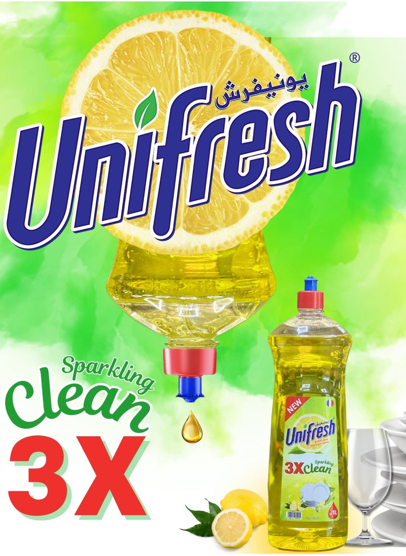 Unifresh Dishwashing Liquid Lemon 1L SW3 – Powerful Grease Cutter, Fresh Lemon Scent, for Sparkling Clean Dishes  - Image 4