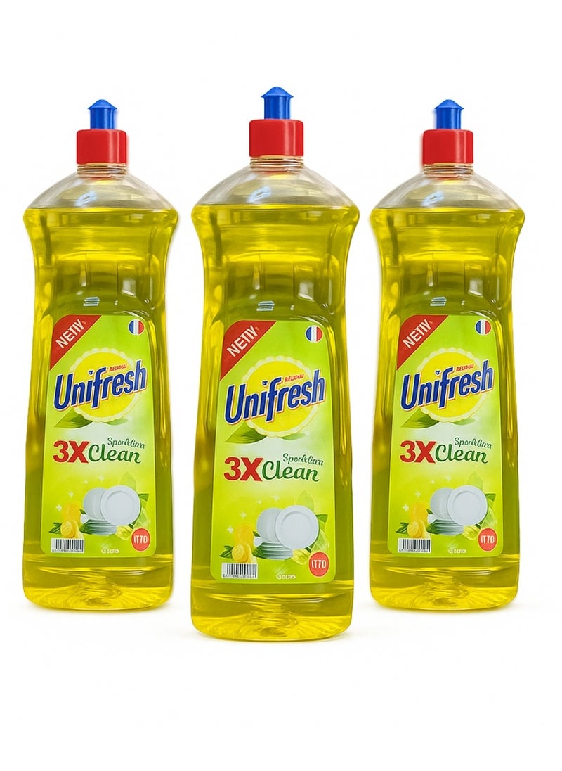Unifresh Dishwashing Liquid Lemon 1L SW3 – Powerful Grease Cutter, Fresh Lemon Scent, for Sparkling Clean Dishes  - Image 2