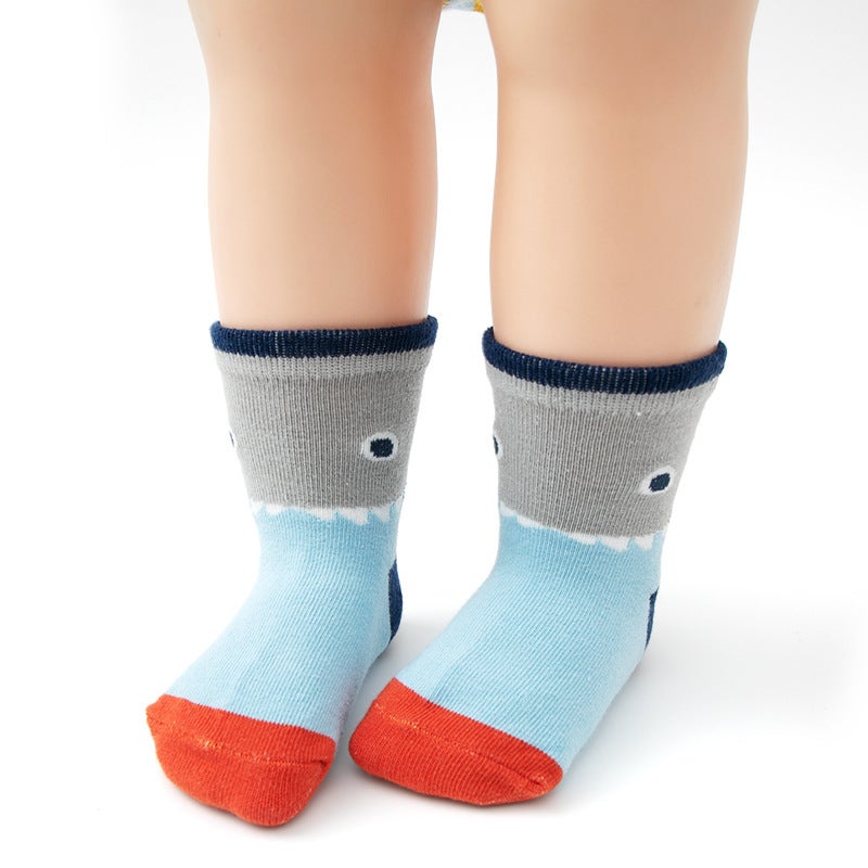 new autumn children's non-slip dotted floor socks cartoon animal children's socks wholesale 0-1-3-5-7 years old KB47 animal theme L(14-16 cm) recommended for 3-5 years old - Image 5