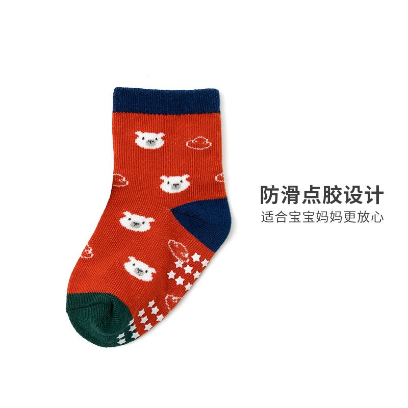 new autumn children's non-slip dotted floor socks cartoon animal children's socks wholesale 0-1-3-5-7 years old KB47 animal theme L(14-16 cm) recommended for 3-5 years old - Image 4
