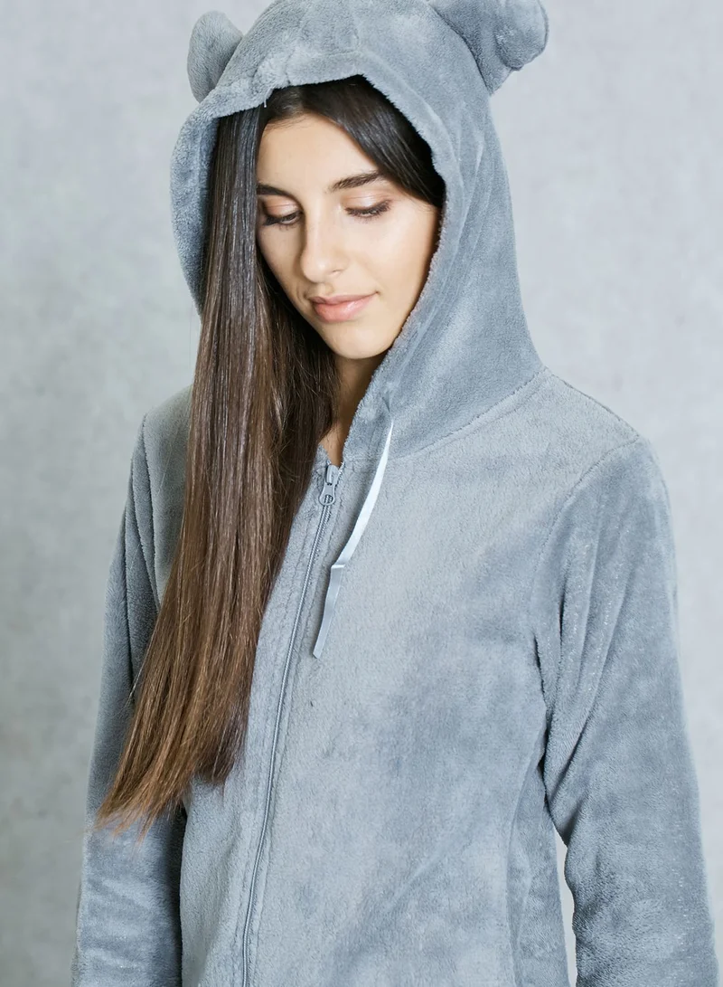 Outdoor Velour Hooded Onesie