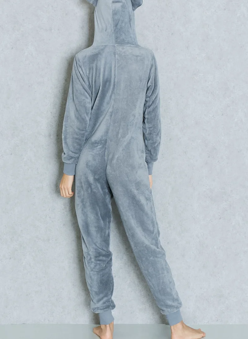 Outdoor Velour Hooded Onesie