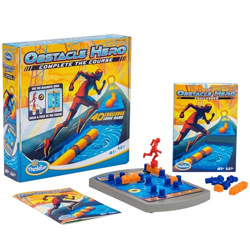 ThinkFun Obstacle Hero Magnetic Logic Game 40 Easy to Expert Challenges Build Routes Lift Obstacles and Test Mental Agility for Ages 8 - Image 1