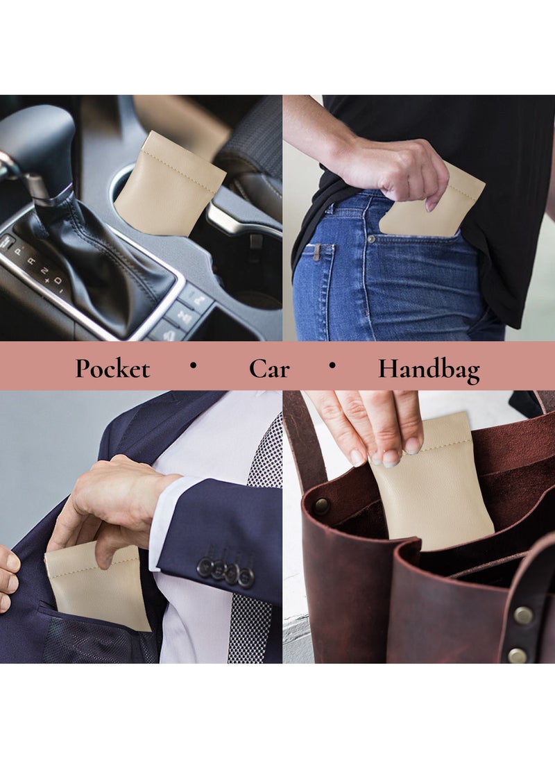LeArt Leather Squeeze Coin Pouch for Men & Women | Coin Purse | Coin Holder | For Coins, Keys, Earphones, Cards, AirPods, Rosary | Great Gifting Option (Pink)  - Image 3