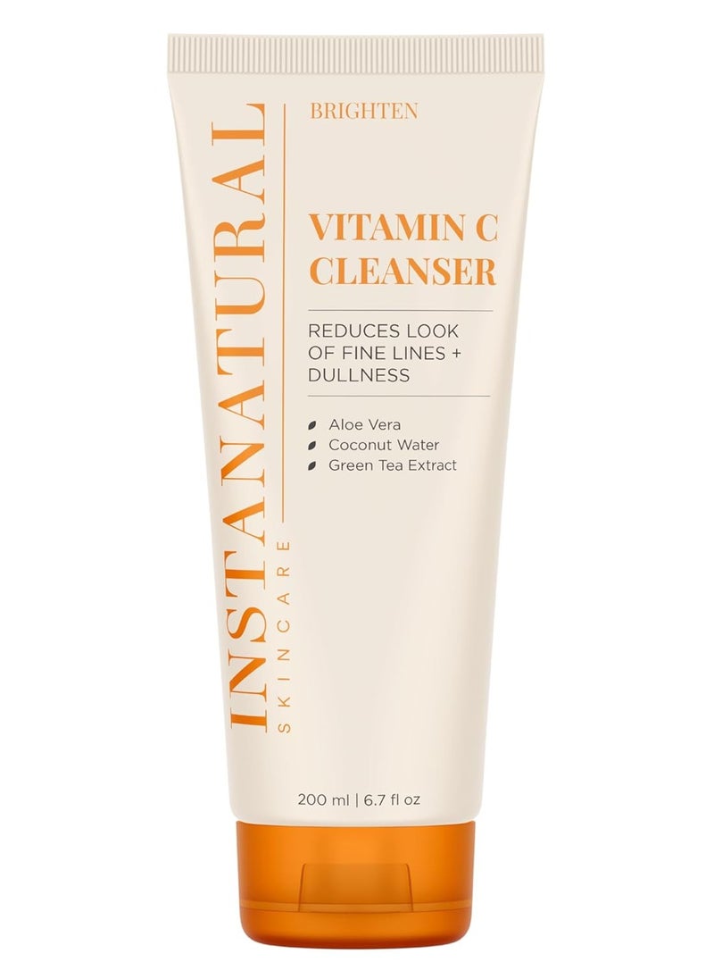 Instanatural InstaNatural Vitamin C Cleanser Face Wash, Brightens and Reduces Signs of Aging, Fine Lines and Uneven Texture, with Coconut Water and Aloe Vera, 6.7 FL Oz  - Image 1