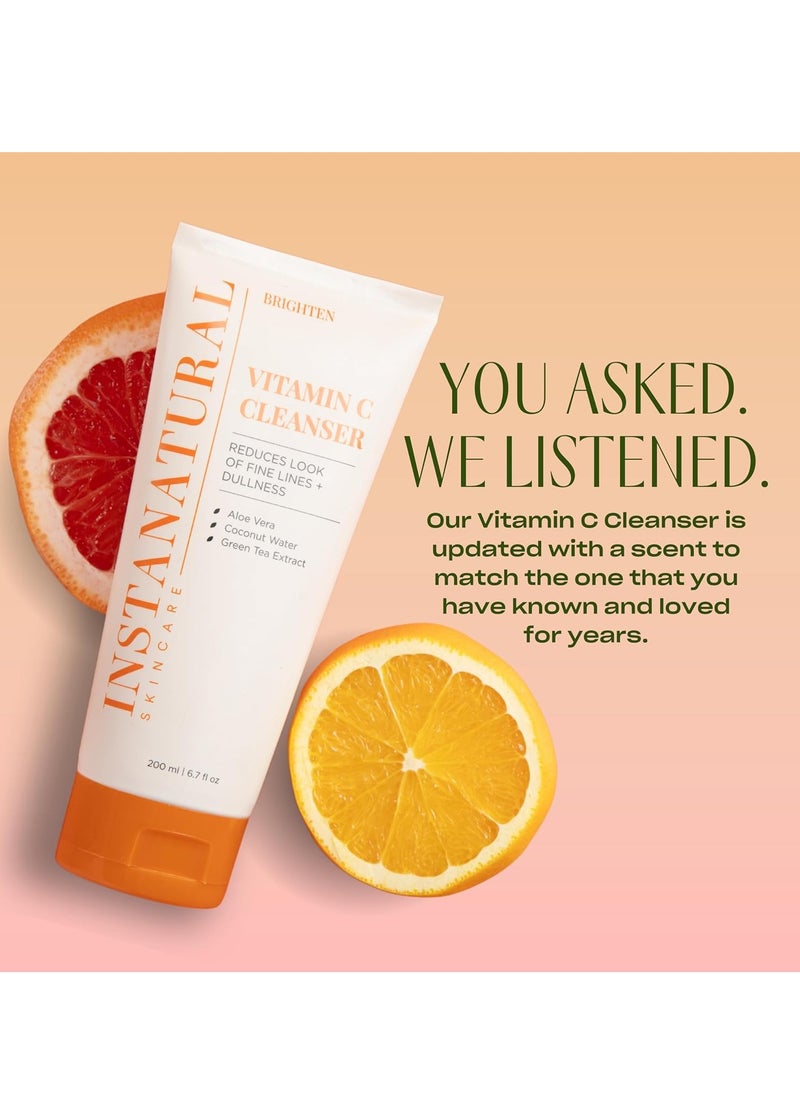 Instanatural InstaNatural Vitamin C Cleanser Face Wash, Brightens and Reduces Signs of Aging, Fine Lines and Uneven Texture, with Coconut Water and Aloe Vera, 6.7 FL Oz  - Image 2