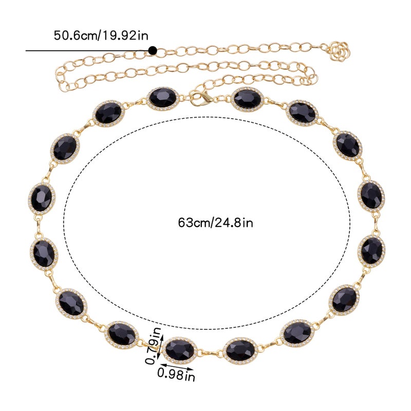 phnydreg Black Chain Belt Black Western Belt for Women Metal Cowgirl Waist Belt for Dresses Jeans - Image 2