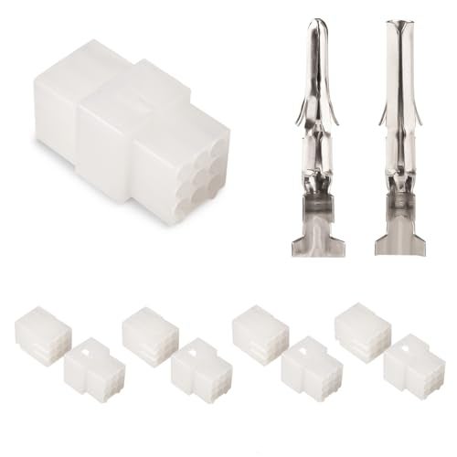 JRready ST6410 Standard .062" Pin and Socket Connectors 9-Circuits(4 Matched Sets),3.68mm Pitch,Compatible with Molex Standard .062" 9 Pin Male& Female Connector 18-24 AWG,Free Hanging - Image 1