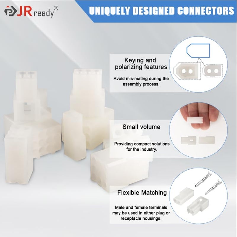 JRready ST6410 Standard .062" Pin and Socket Connectors 9-Circuits(4 Matched Sets),3.68mm Pitch,Compatible with Molex Standard .062" 9 Pin Male& Female Connector 18-24 AWG,Free Hanging - Image 3