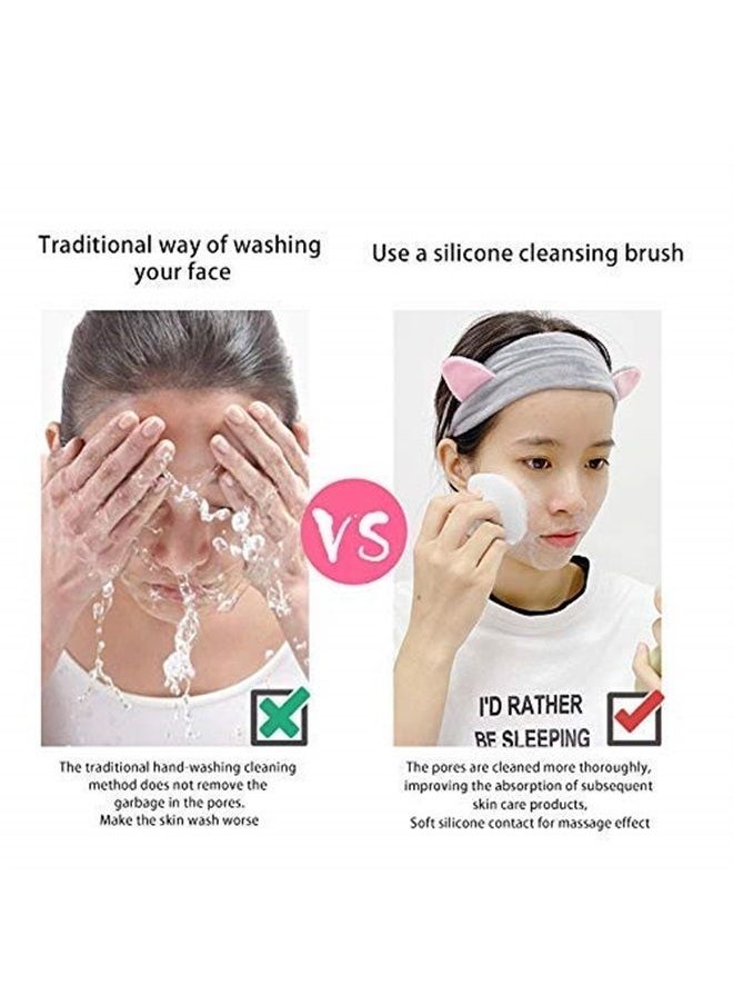 VWMYQ - Silicone Face Scrubber Facial Cleansing Brush Silicone Face Wash Brush Manual Waterproof Cleansing Skin Care Face Brushes for Cleansing and Exfoliating (Black+White) - Image 1