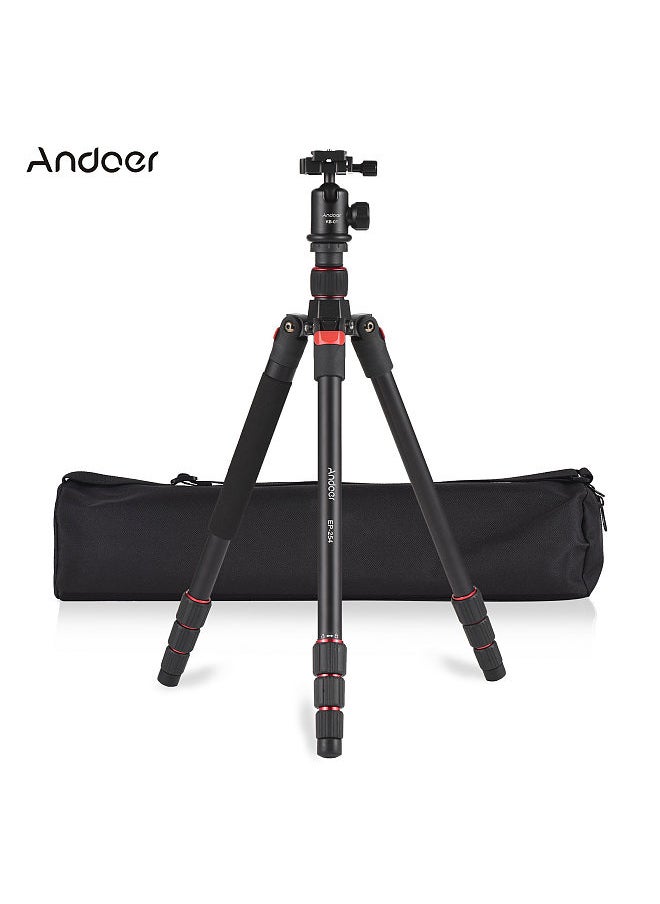 ANDOER - Andoer 153cm/60in Portable Camera Tripod Stand Aluminum Alloy with Detachable Monopod 360°Rotatable Ball Head 10kg/22lbs Load Capacity with Carry Bag for DSLR Camera Camcorder Smartphone - Image 1