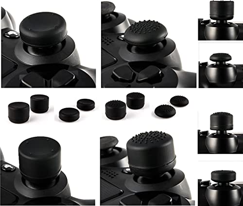 PSS Gaming Controller Soft Rubber Thumb Grips Black Thumbstick Joystick Extra High Enhancements Cover Caps Skin for Playstation 5 PS5 PS4 PS3 Xbox 360 Xbox One (8PCS) - Image 1