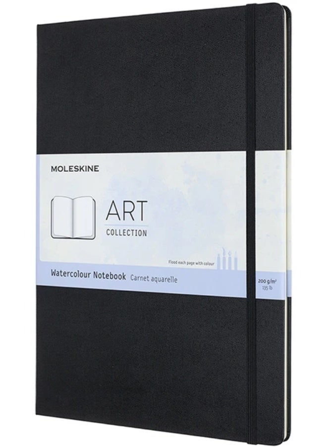 MOLESKINE Art Watercolor Notebook A4 Size Black Hard Cover 200gsm Paper 72 Pages - Image 1