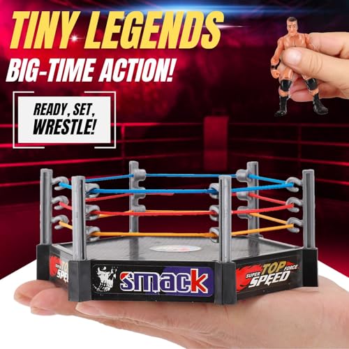 Liberty Imports Ultimate 32-Piece Wrestling Miniature Toys for Kids Pretend Play, Wrestler Figures with 2 Rings & Realistic Accessories for Boys and Girls, Great for Cake Toppers, Parties - Image 5