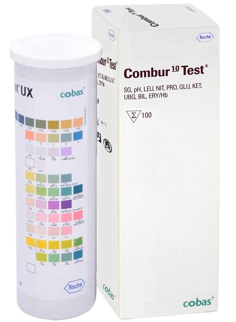 cobas Pack of 100 Combur 10 Test UX Urine Ketones Test Strips - Image 1