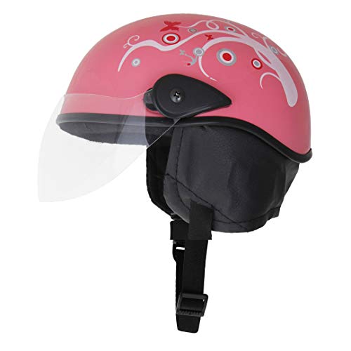 Western Era Unisex Half Helmet for Men & Women | Clear Visor | Comfort & Safety | Enhanced Design | Color - Pink Glossy || Red Decal (Medium) - Image 2