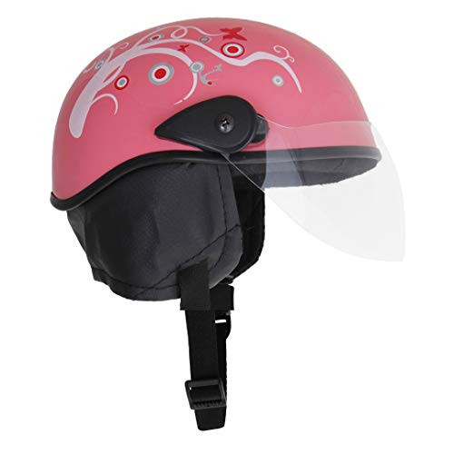 Western Era Unisex Half Helmet for Men & Women | Clear Visor | Comfort & Safety | Enhanced Design | Color - Pink Glossy || Red Decal (Medium) - Image 1