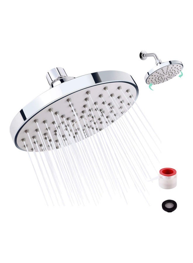 NIBEMINENT 6 Inch Shower Head Silver 16.80x8.60x16.60cm - Image 1