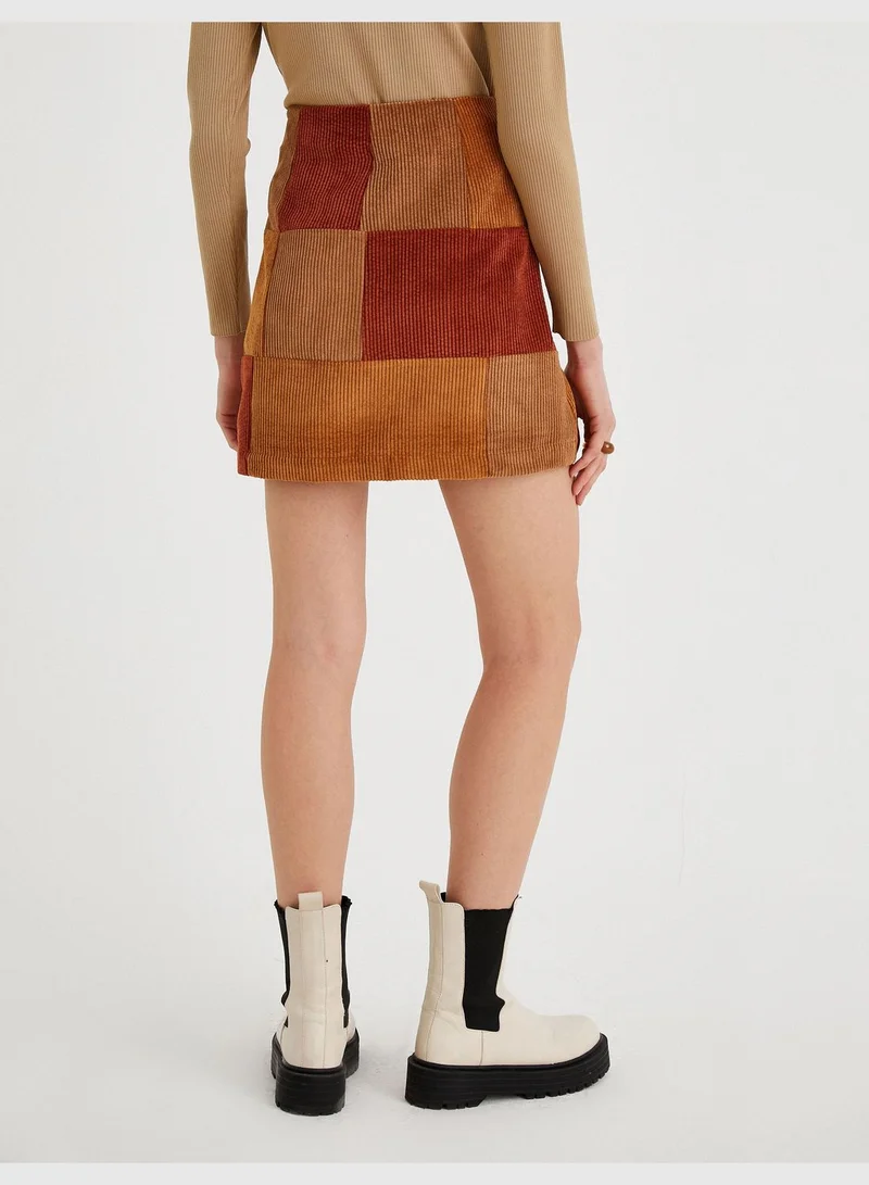 KOTON Color Block Mini Skirt
